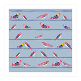 Colorful birds on a wire pattern (Print Only) thumbnail