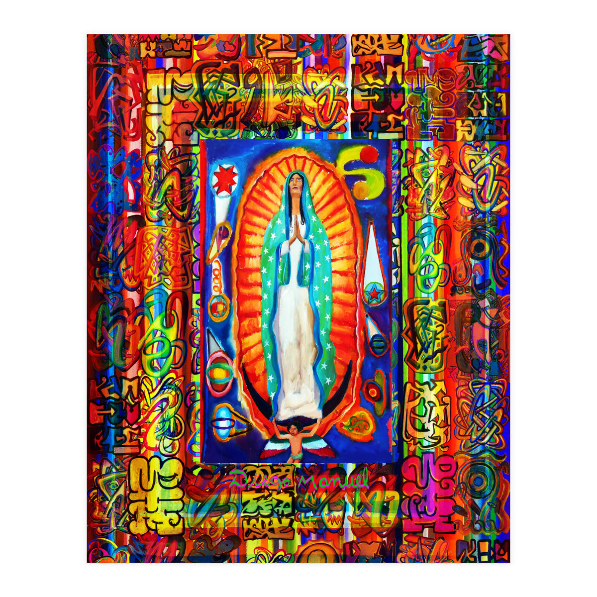 Graffiti Digital 2022 337 and Virgin of Guadalupe (Print Only)
