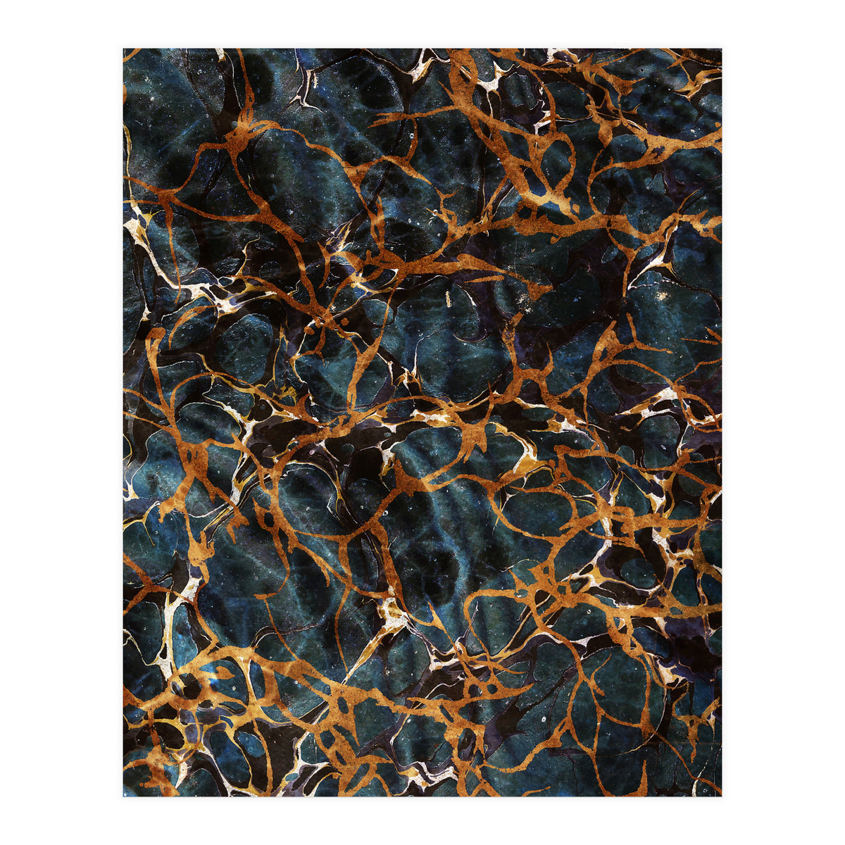 Ocean & Gold Marble (Print Only)