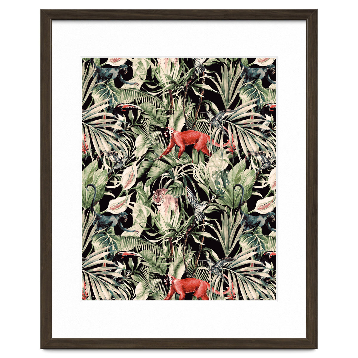 Animals In The Dark Of The Jungle