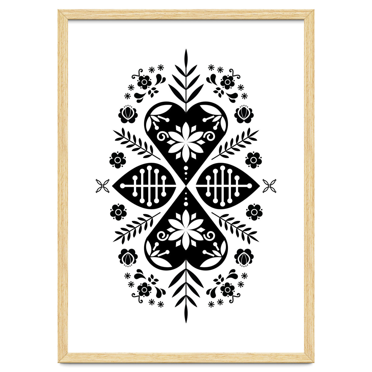 Scandinavian Folk Pattern Monochrome