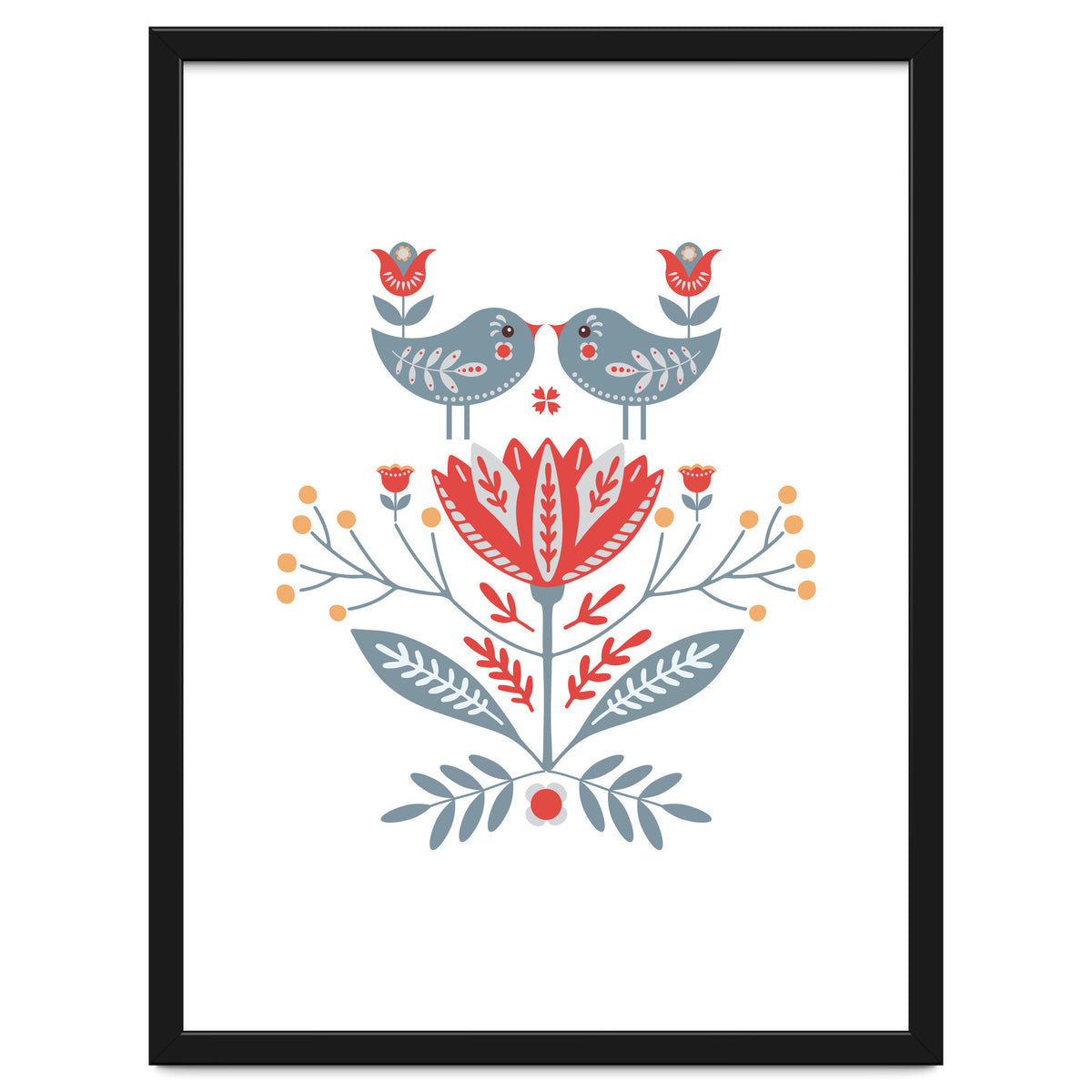 Scandinavian Folk Birds & Flowers