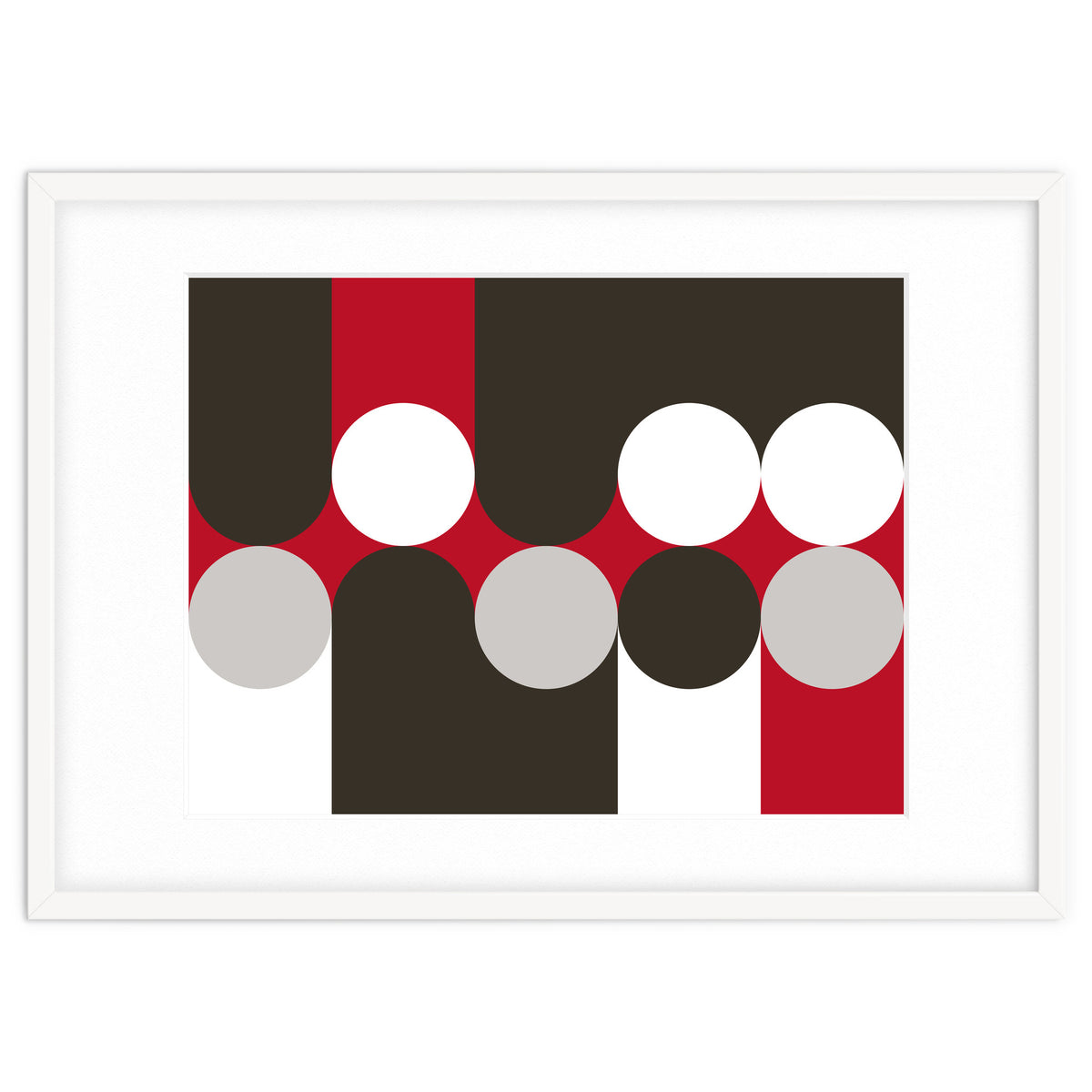 Geometric Shapes No. 33 - brown, red & white