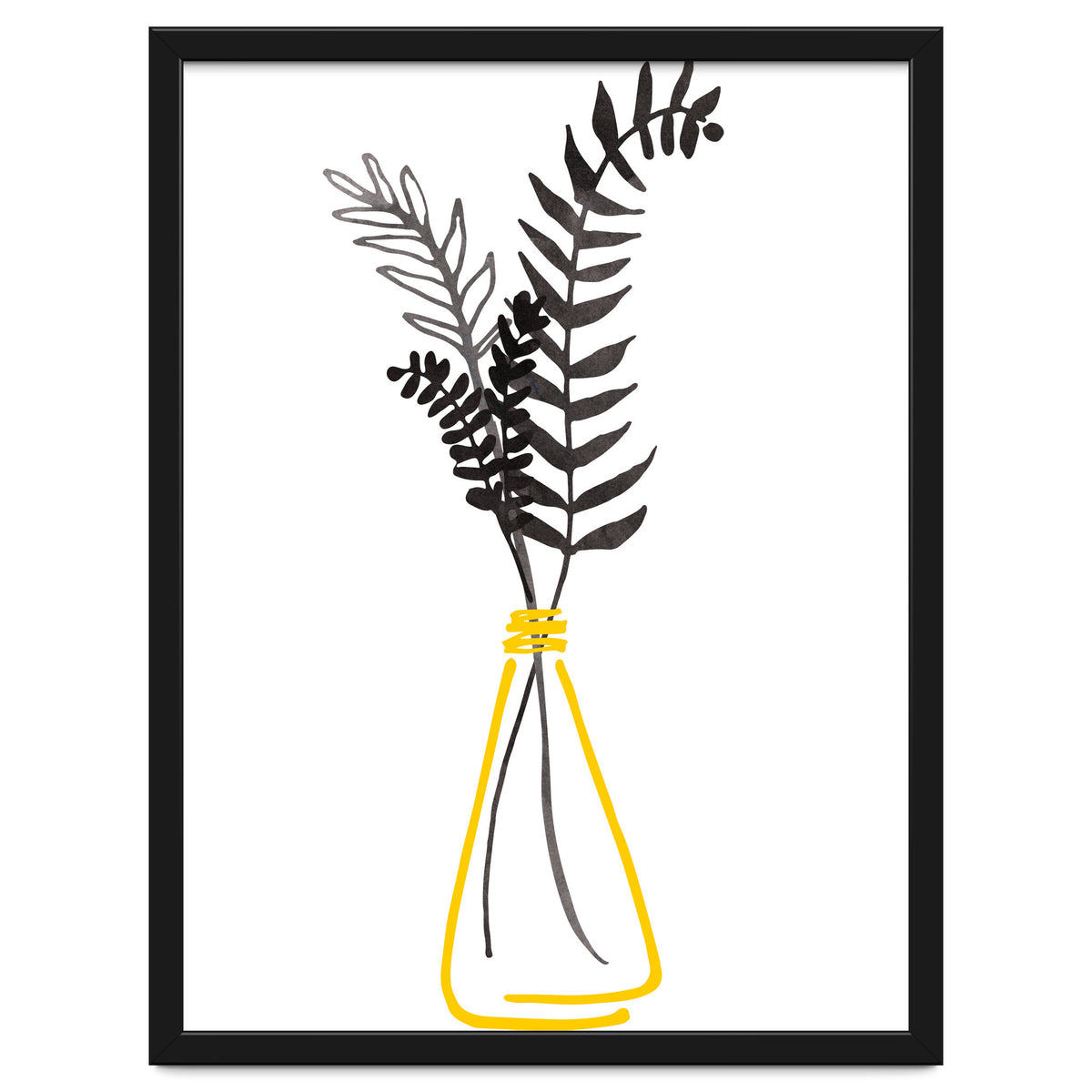 Black Watercolor Bouquet