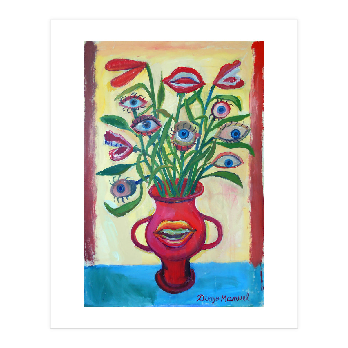 Florero Y Ojos (Print Only)