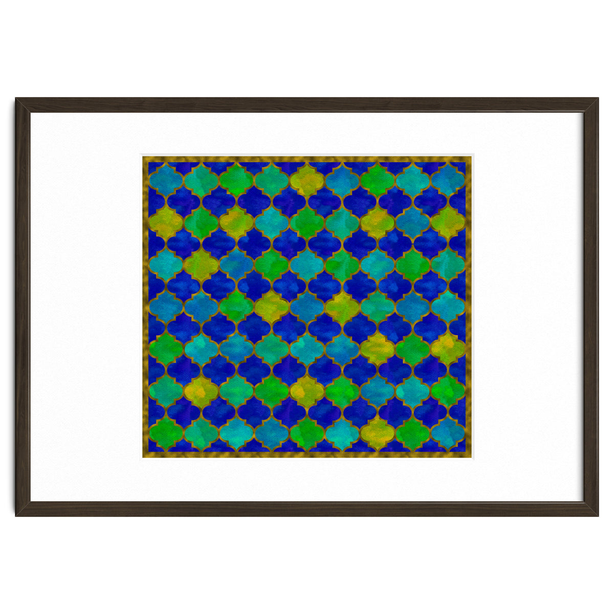 Ocean Breeze - Watercolor Moroccan Lattice