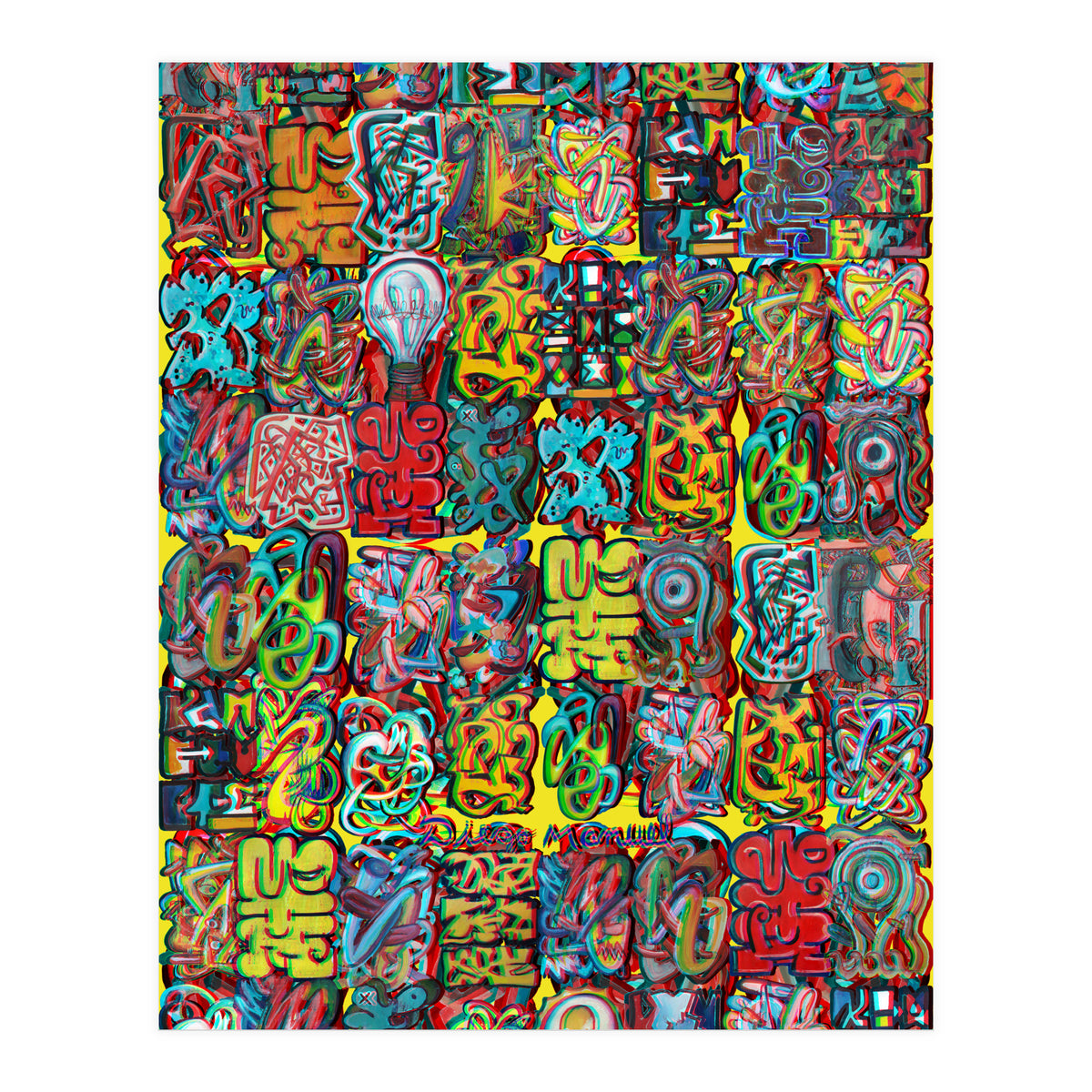 Formas 14 34 3d And Graffiti 7 (Print Only)