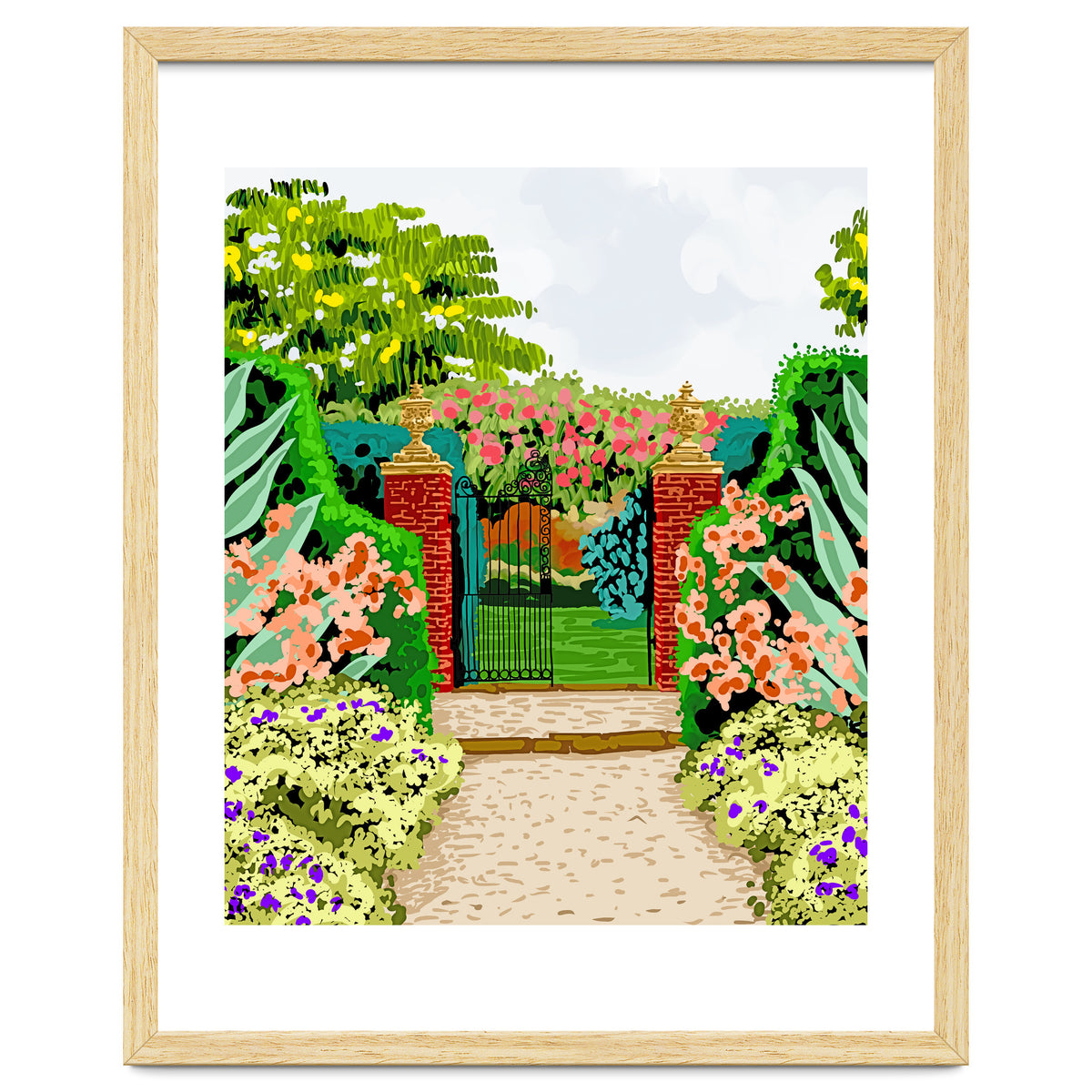 Gated Garden, Nature Landscape Painting