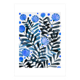 Flowers And Foliage Blue (Print Only) thumbnail