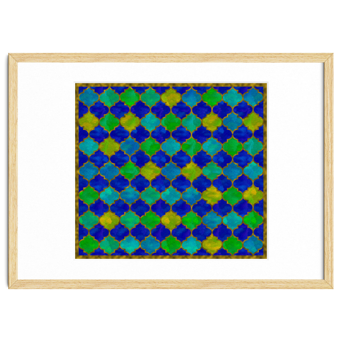 Ocean Breeze - Watercolor Moroccan Lattice