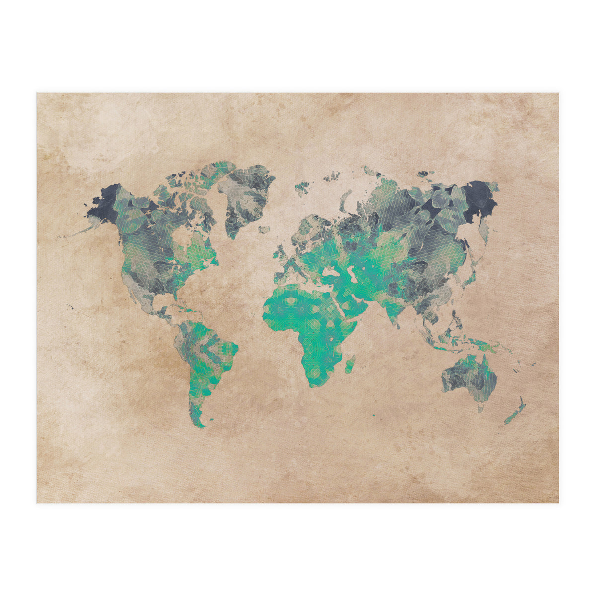 world map green (Print Only)