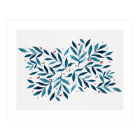 Teal Branches And Dots (Print Only)