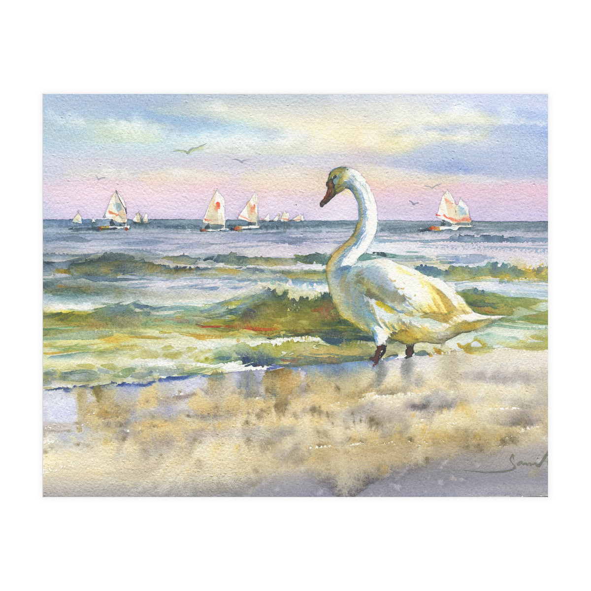Sea and birds (Print Only)