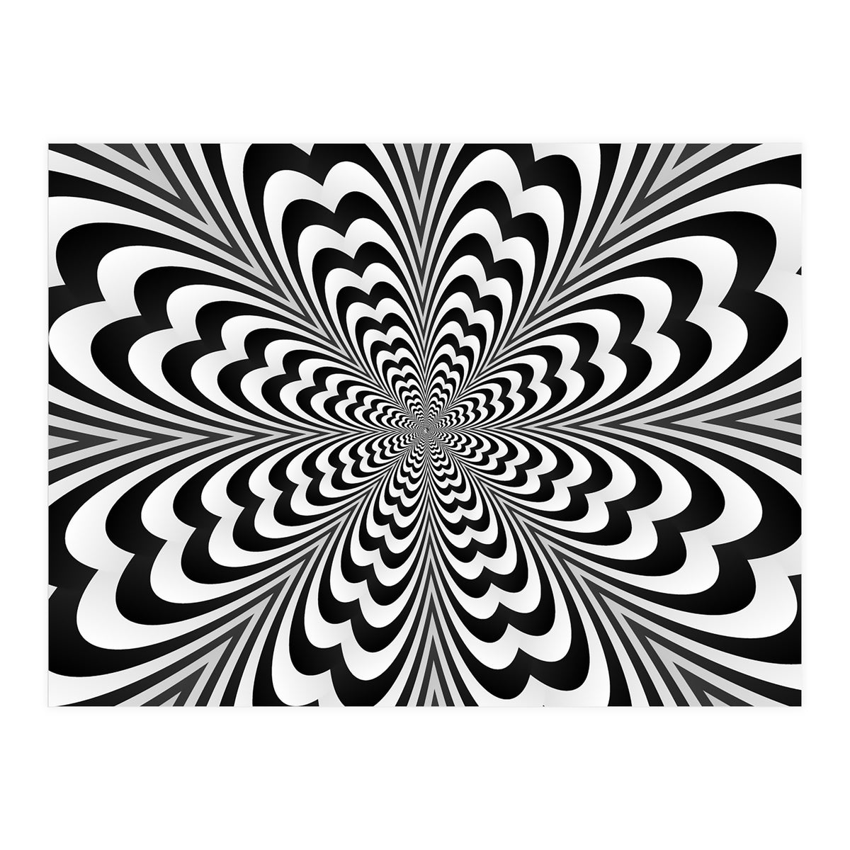 Abstract Spiral Black And White Optical Illusion (Print Only)