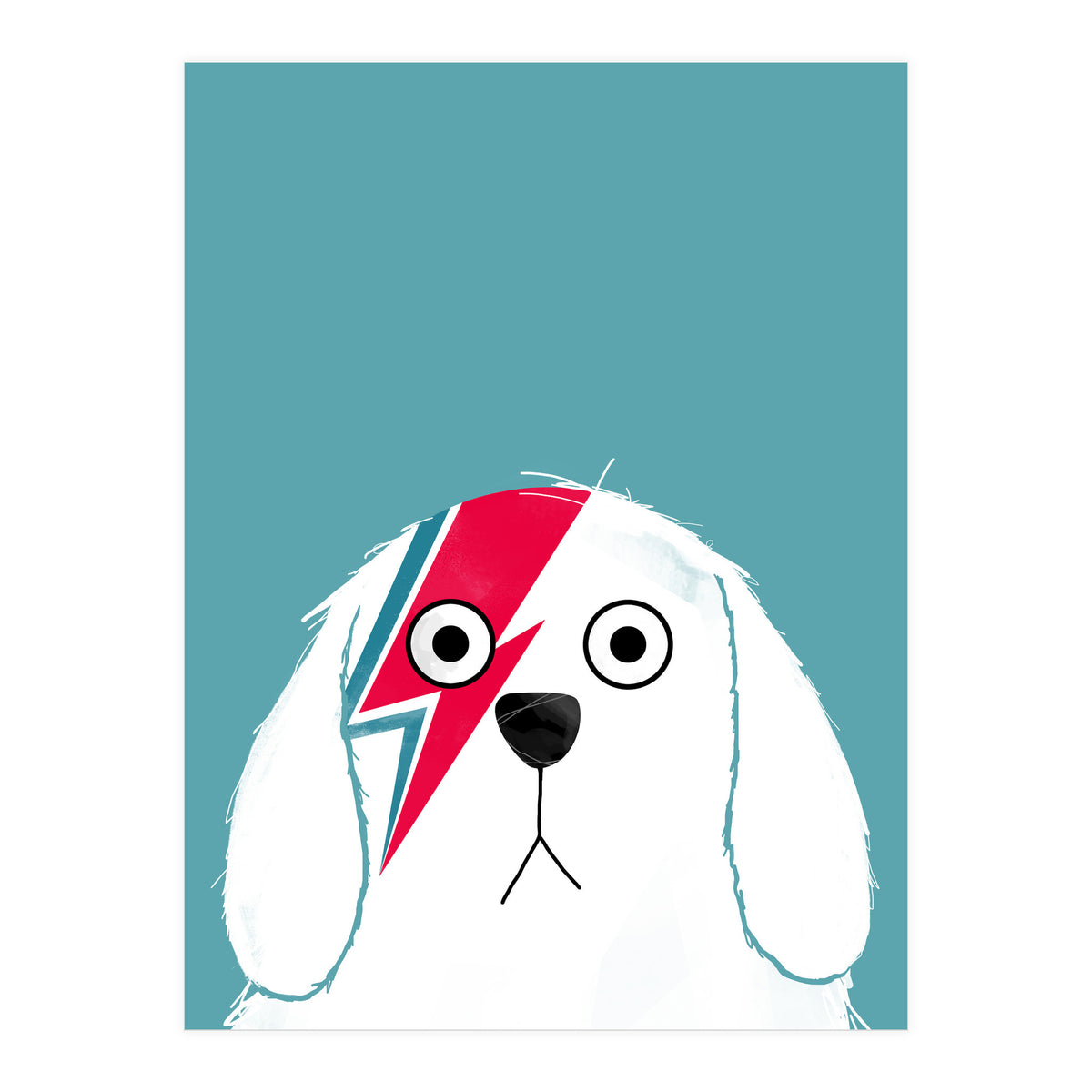 Doozal Dog Bowie White (Print Only)