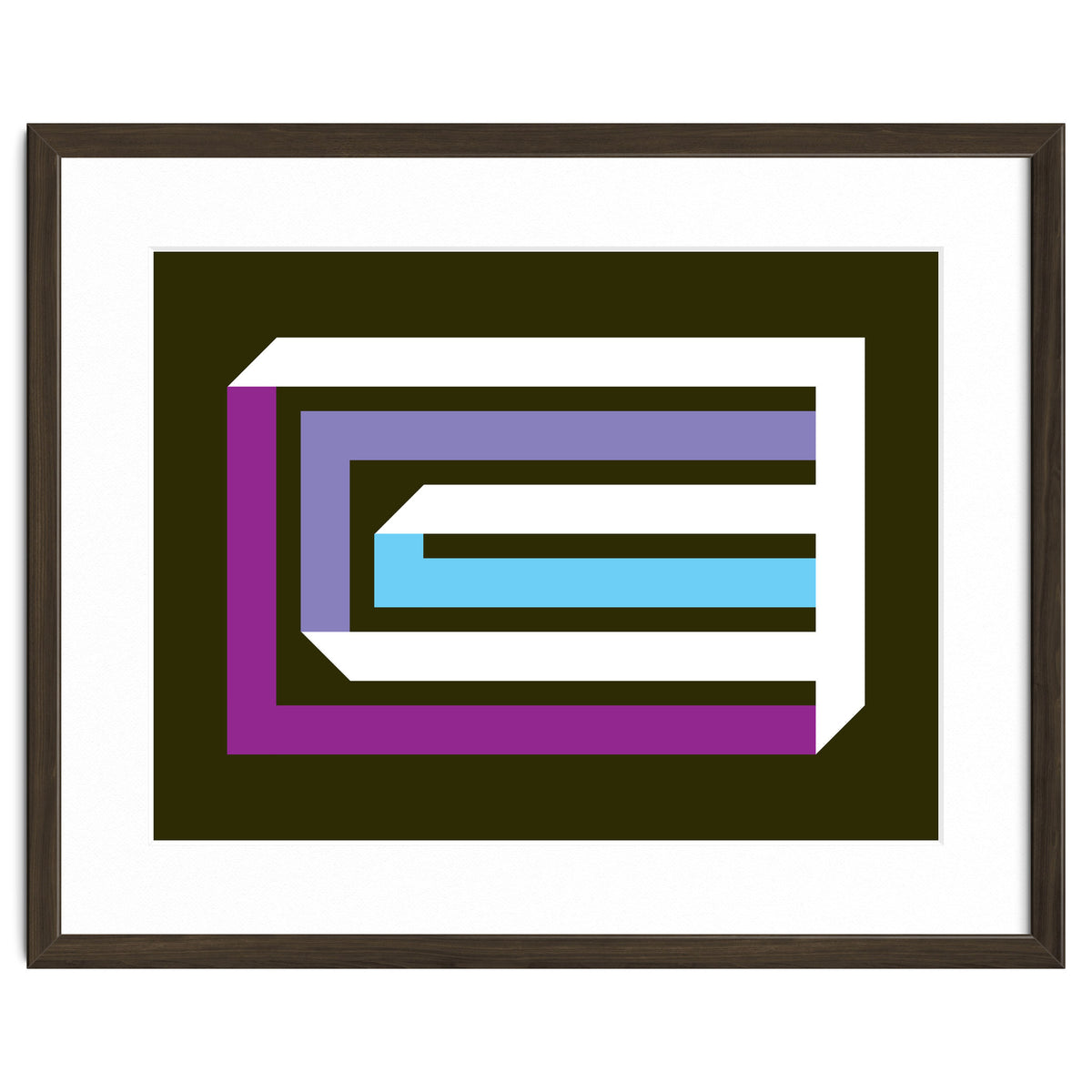 Geometric Shapes No. 35 -  brown, blue & lilac