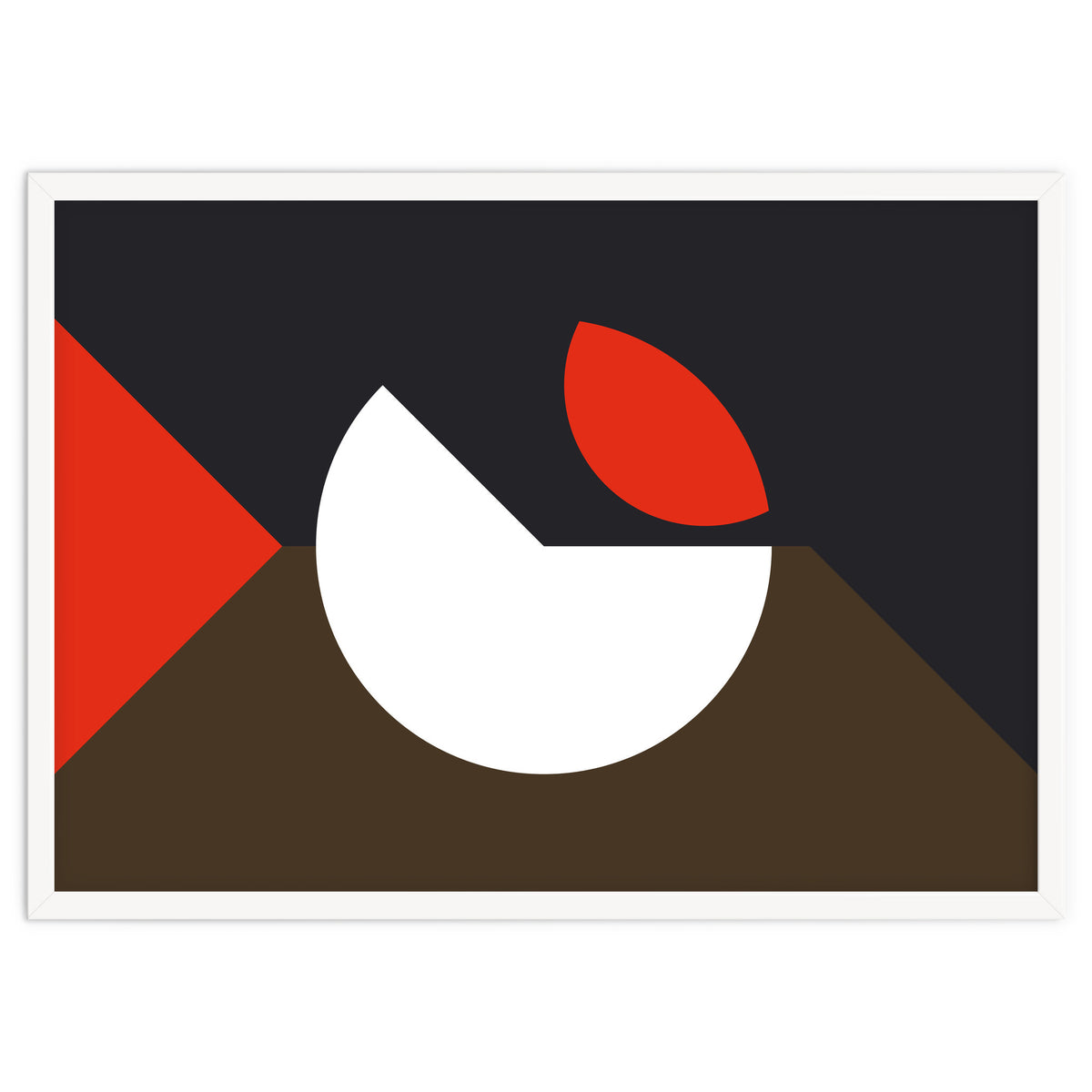 Geometric Shapes No. 10 - brown, dark blue & red