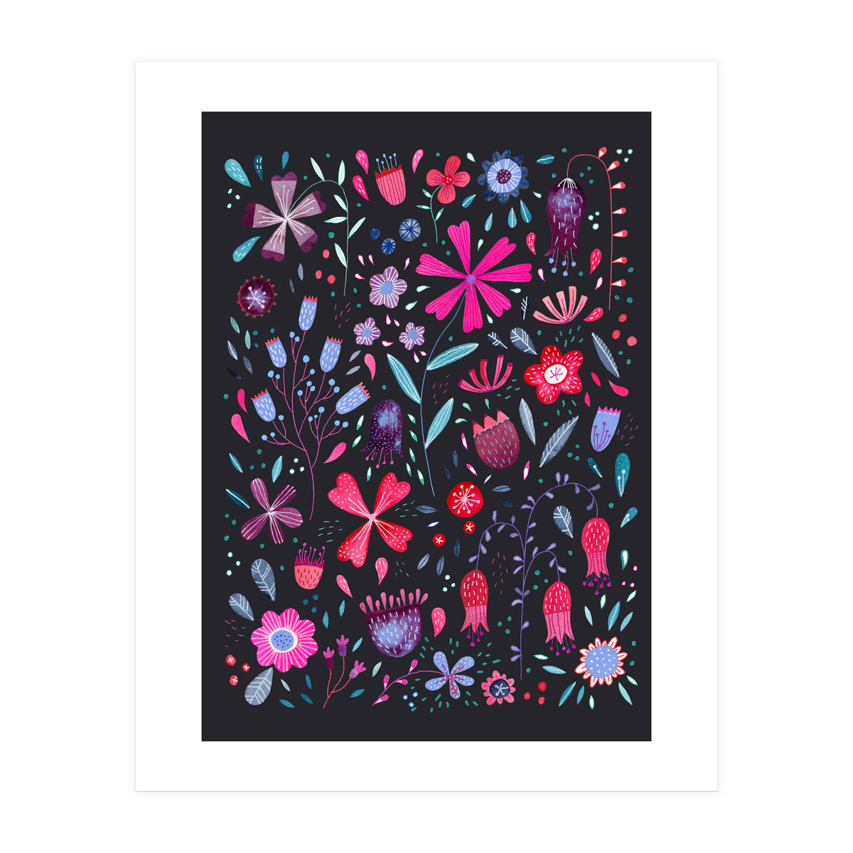 Kennigton Flowers Dark (Print Only)