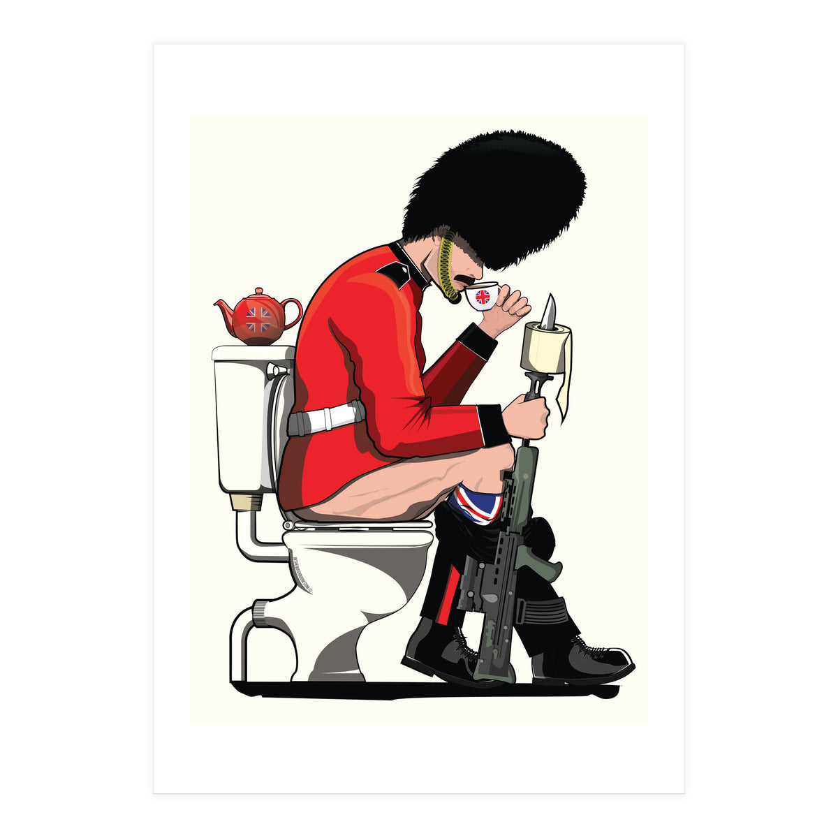 British Army Soldier on the Toilet, funny bathroom humour. (Print Only)