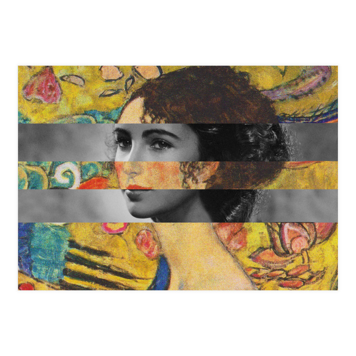 Klimt's Lady With A Fan & Elizabeth Taylor (Print Only)