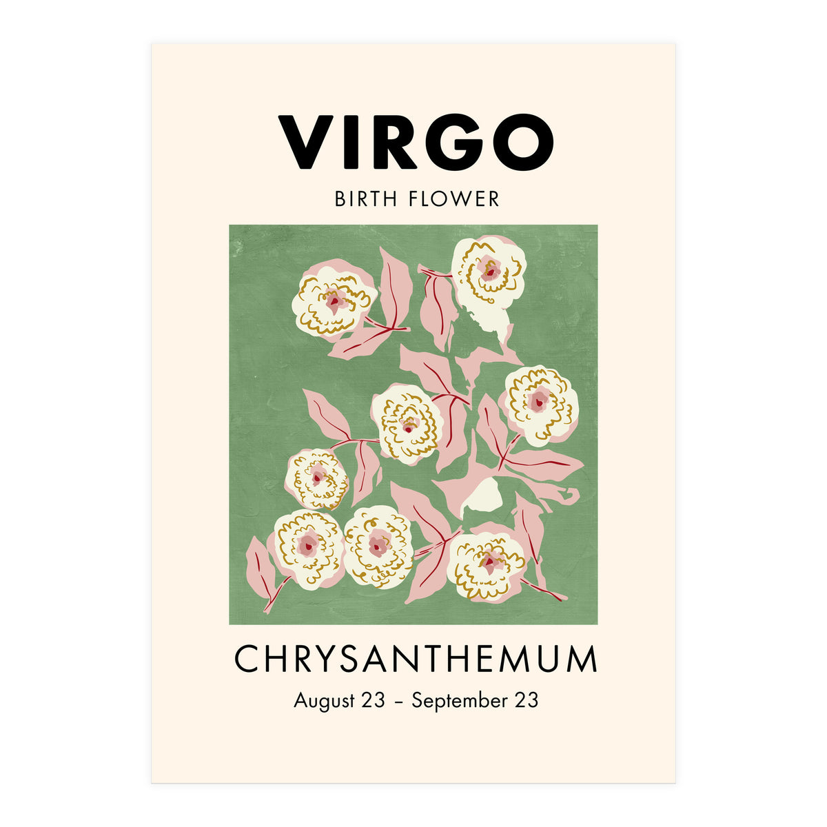 Virgo Birth Flower Chrysanthemum (Print Only)