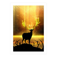 Greenery Deer Golden Sun (Print Only)