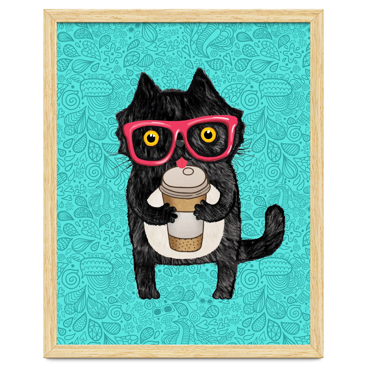 Cute Coffee cat and doodles