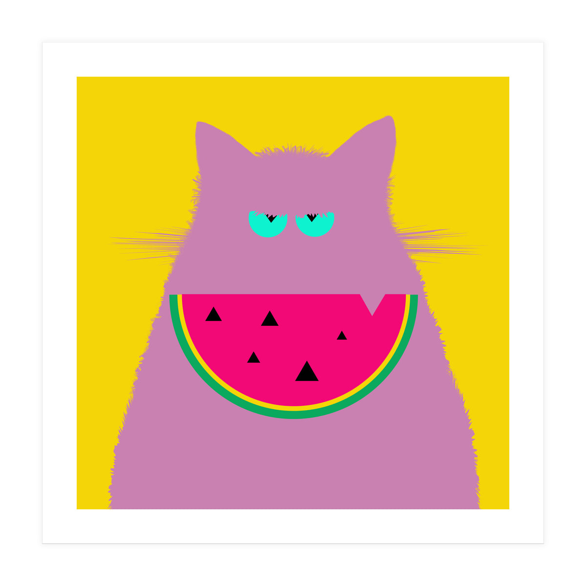 Watermelon Lilac Cat  (Print Only)