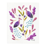 Folk Art Peacocks Purple (Print Only) thumbnail
