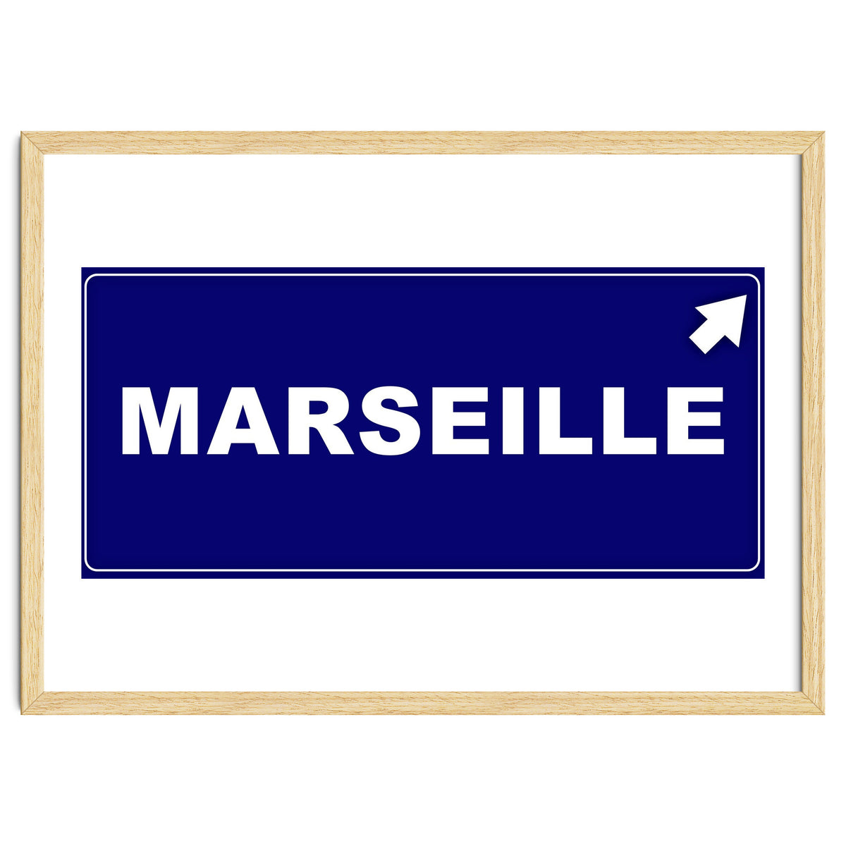 Let`s go to Marseille, France! Blue road sign
