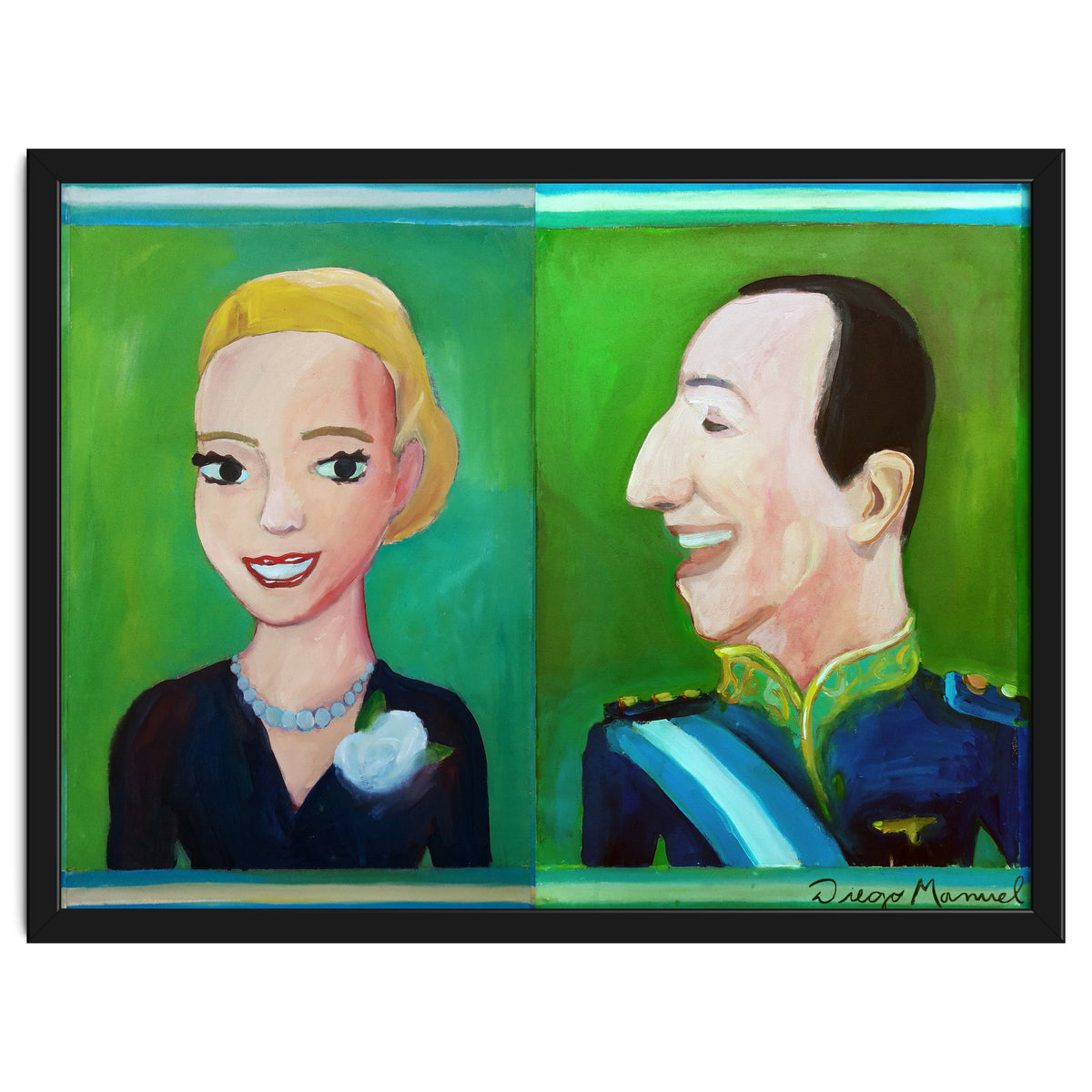 Evita y Juan Perón Díptico
