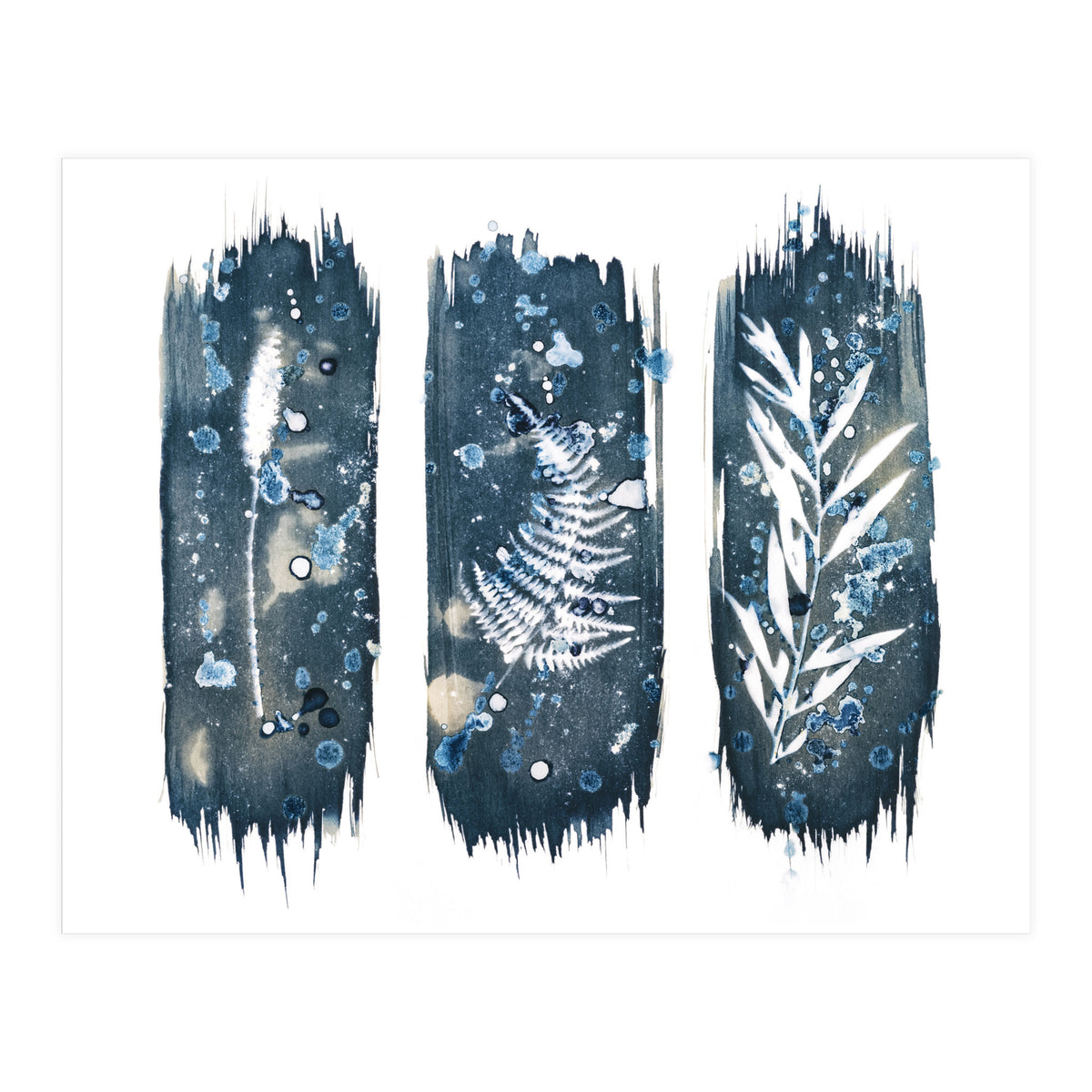 Indigo Blue Botanical Leaves No. 7 (Print Only)