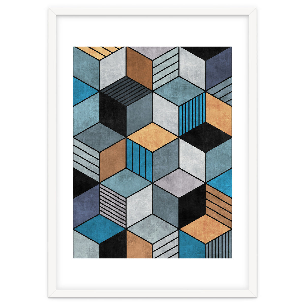 Colorful Concrete Cubes 2 - Blue, Grey, Brown
