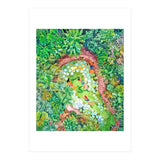 Tropical Vacay | Rainforest Jungle Botanical Lush Nature | Summer Lake People Swim | Boho Painting (Print Only) thumbnail