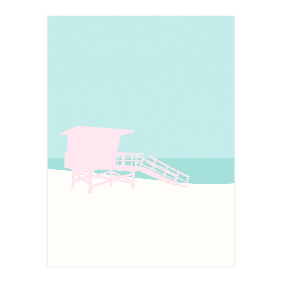 Minimal Lifeguard Tower - Turquoise Coast (Print Only)
