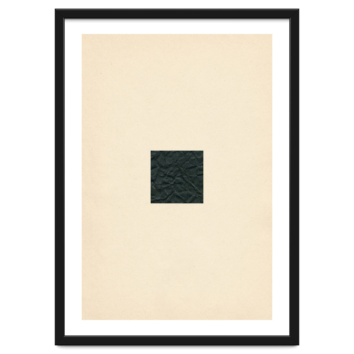 Minimal black square on beige