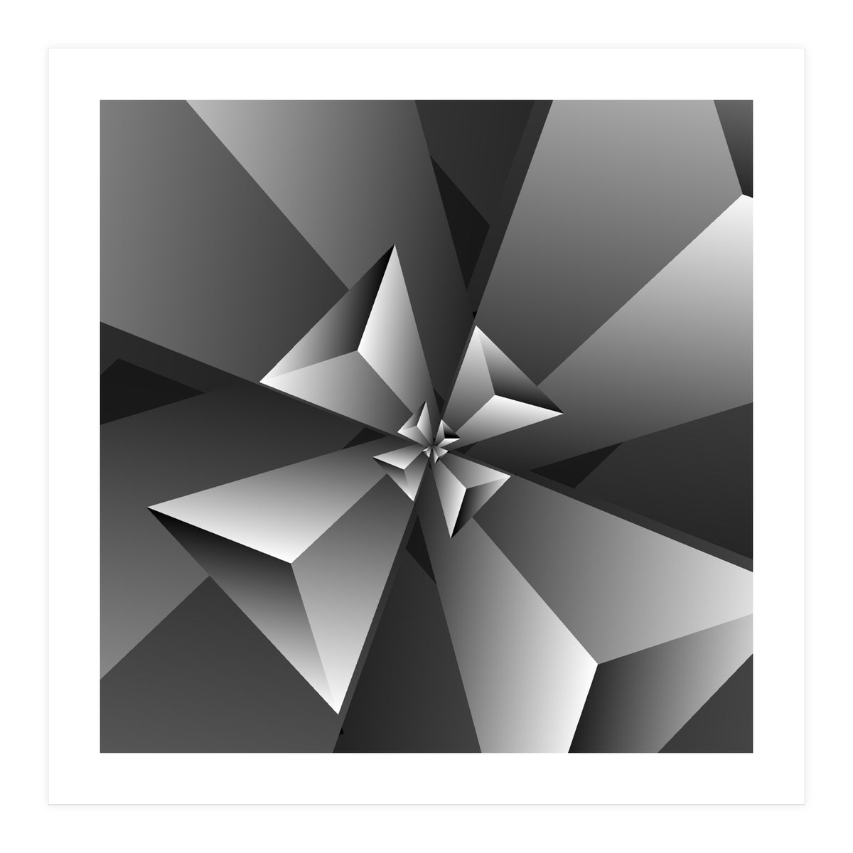 Blackish Trendy Triangle Pattern (Print Only)