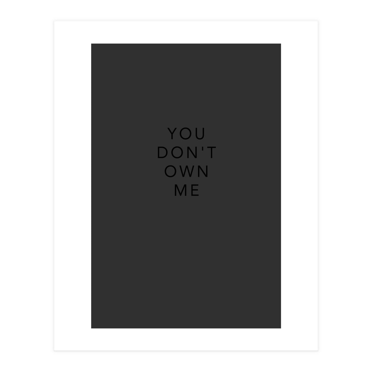 YOU DON’T OWN ME (Print Only)