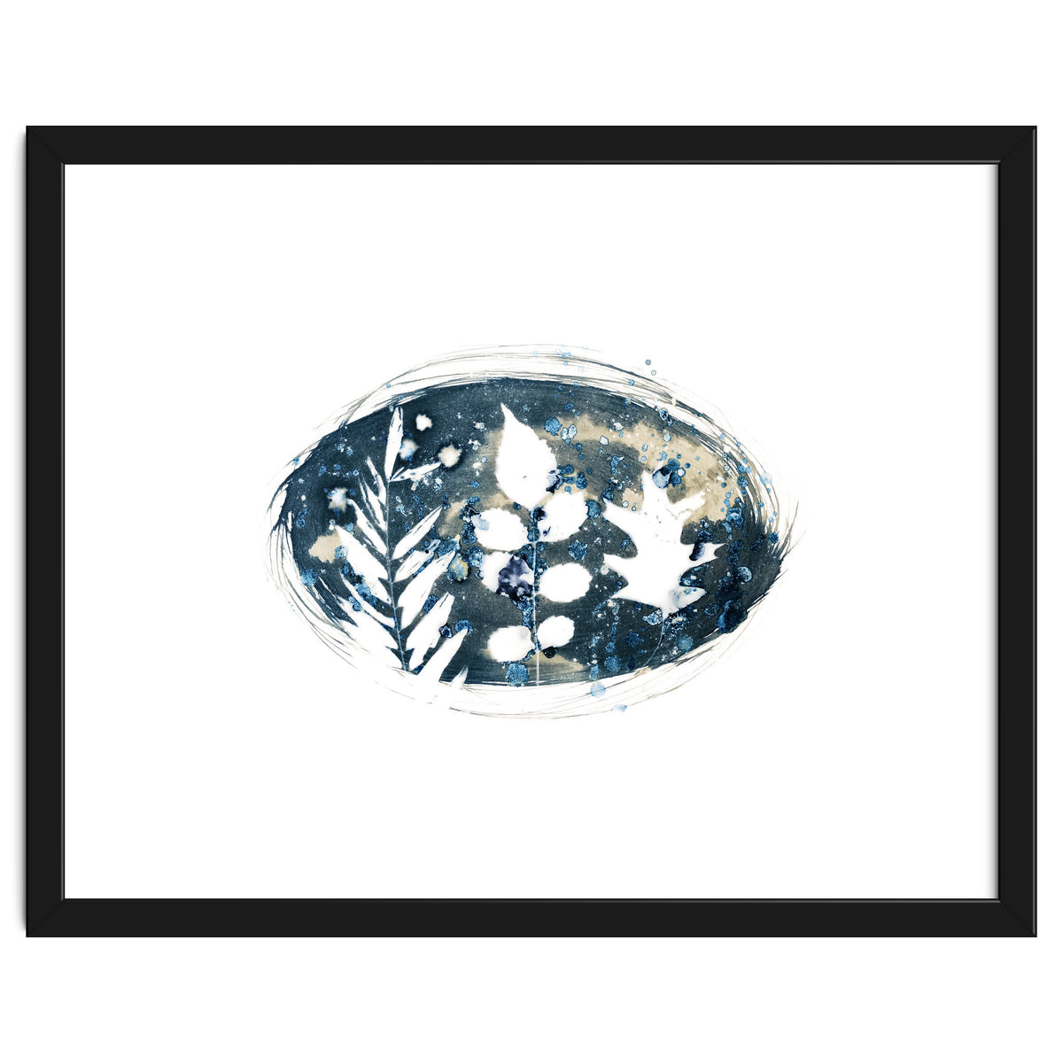 Indigo Blue Botanical Leaves No. 6