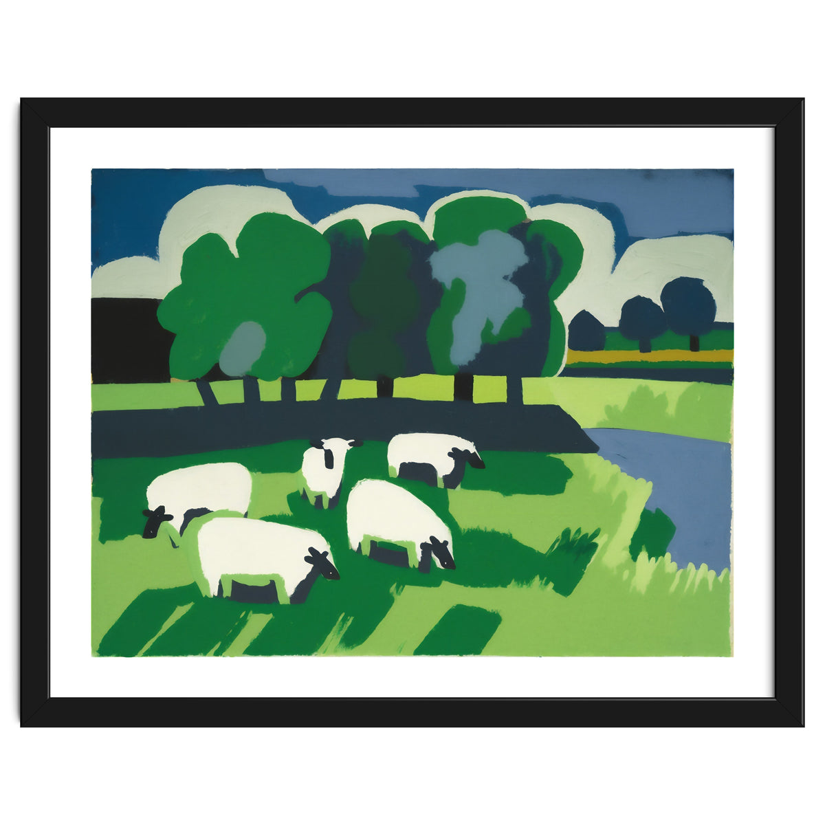 Sheep In A Field Impressionist Landscape