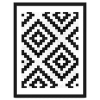 Urban Tribal Pattern No.18 - Aztec - Black and White Concrete