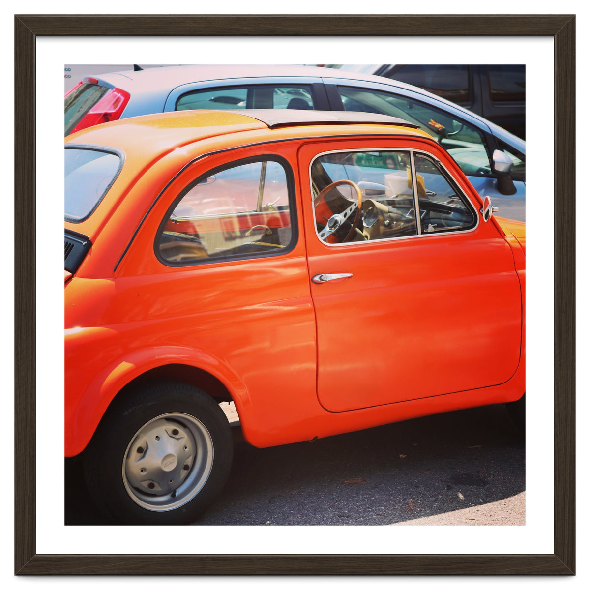 Classic orange Fiat 500