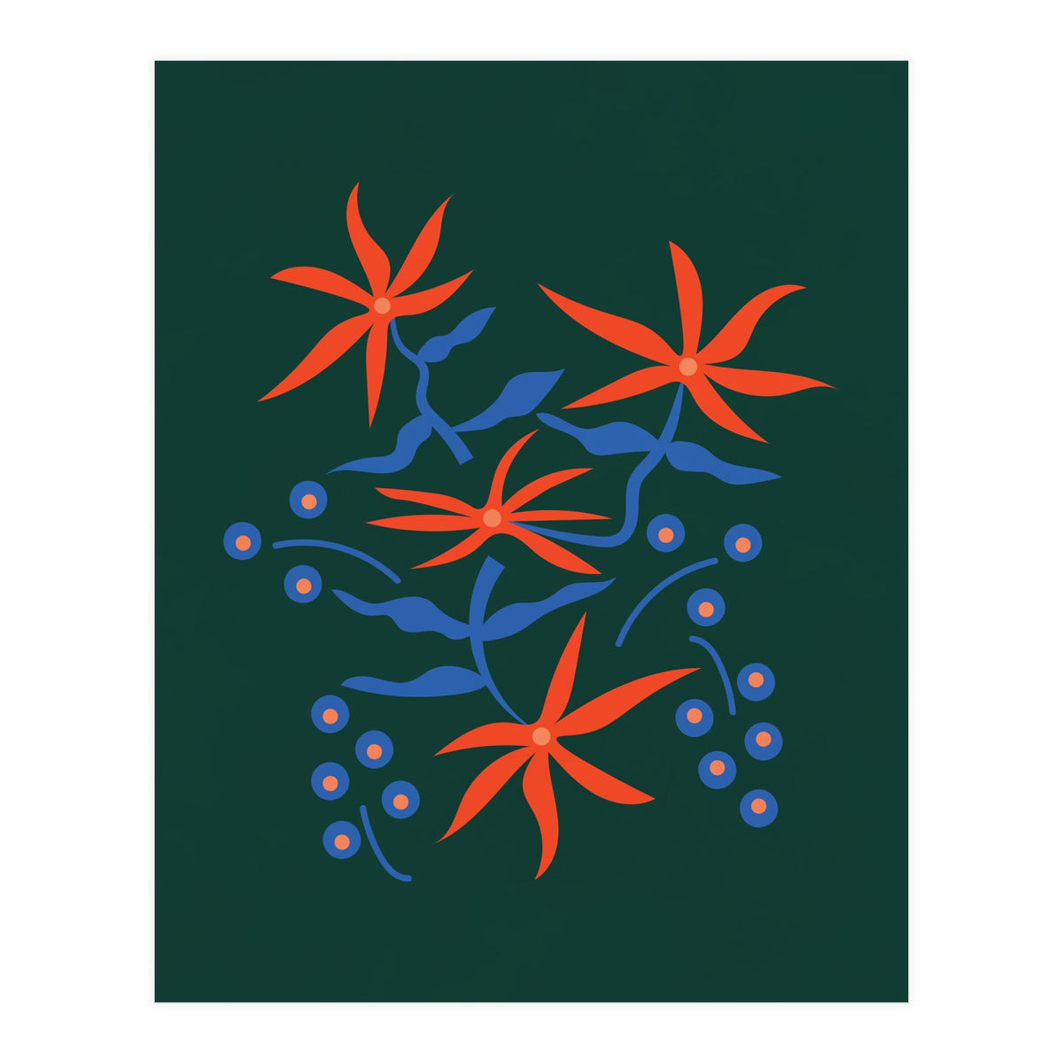 Abstract Retro Botanical Art (Print Only)