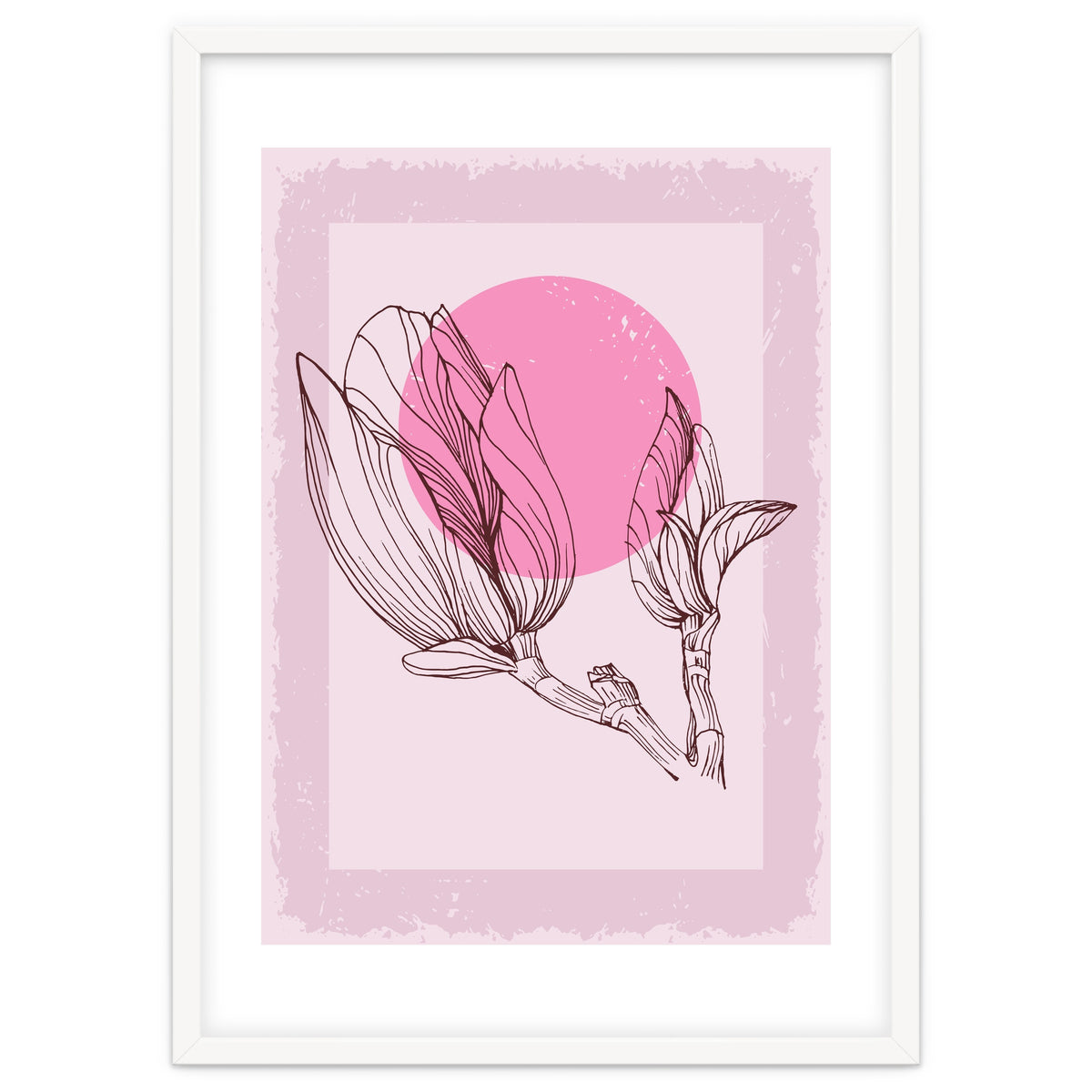 Magnolia Neutral Abstract Botanical