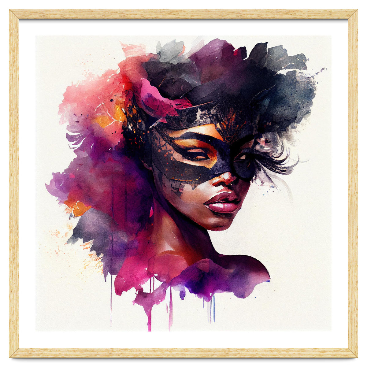 Watercolor Carnival Woman #7