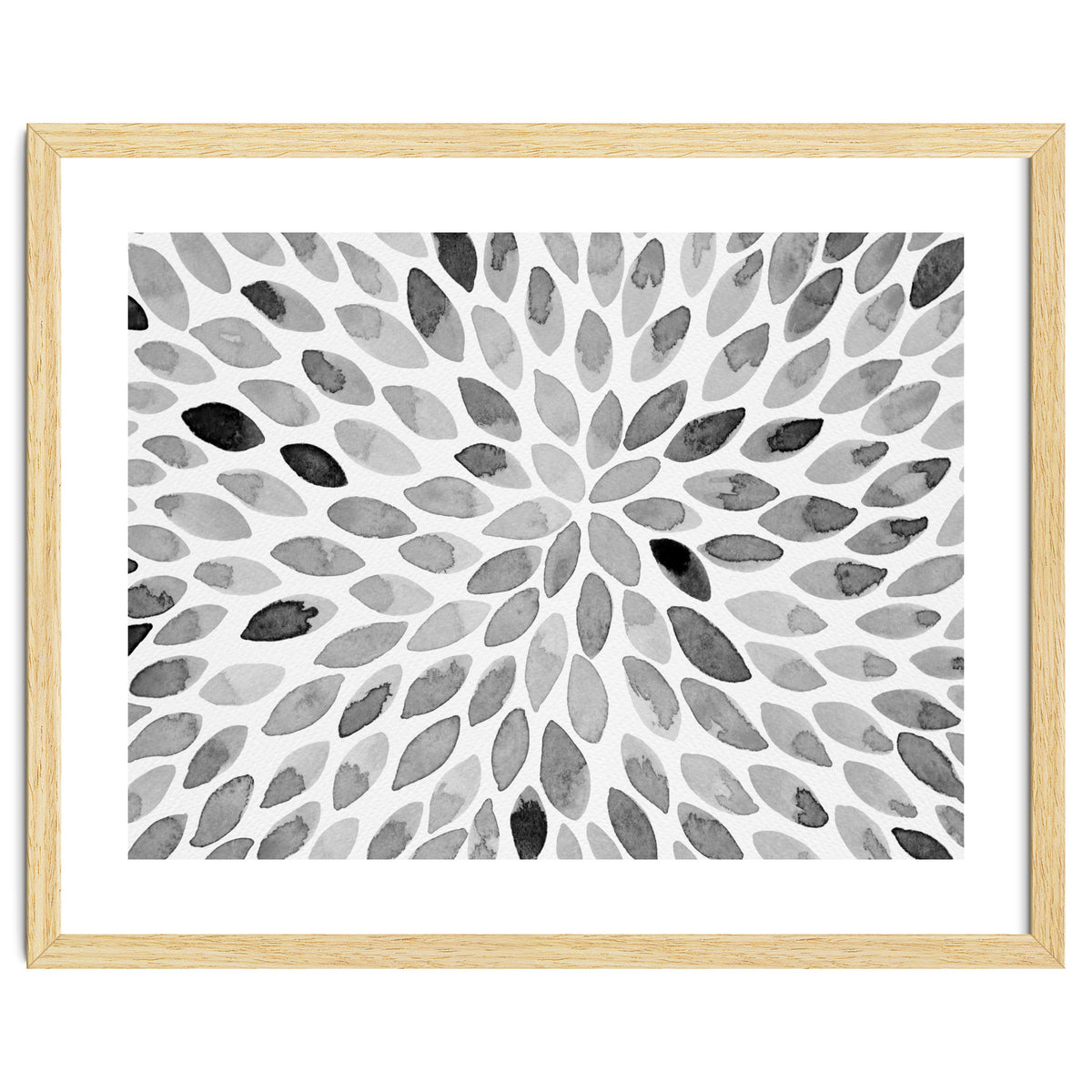 Watercolor Burst Black