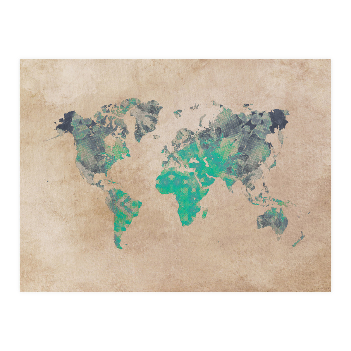 world map green (Print Only)