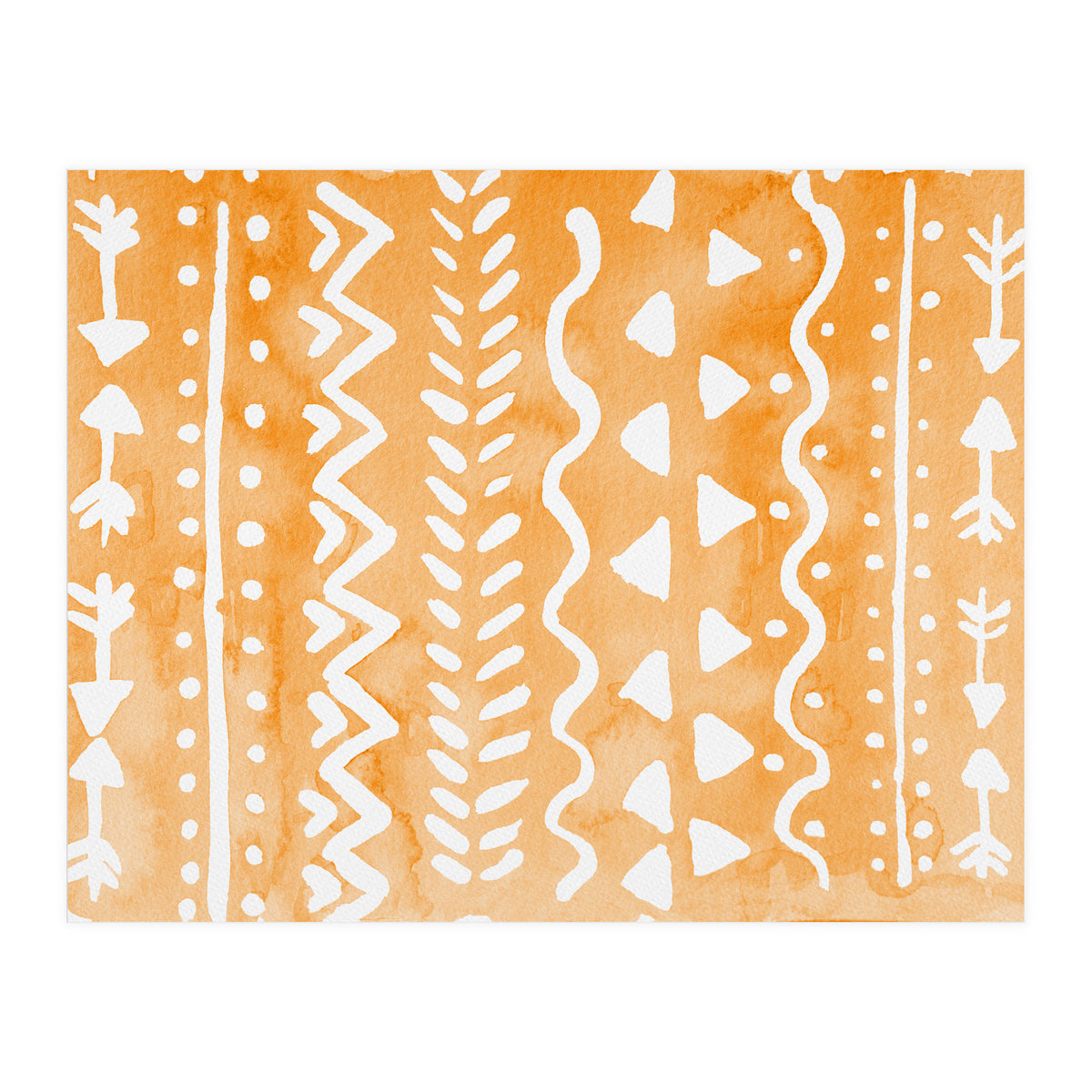 Abstract boho tribal pattern in pastel orange (Print Only)