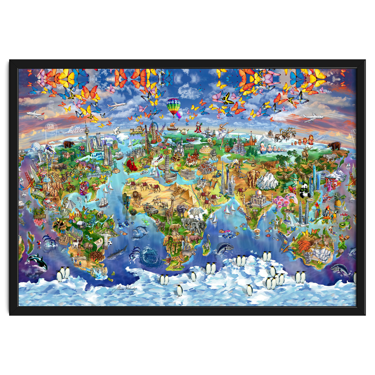 World Wonders Illustrated Map