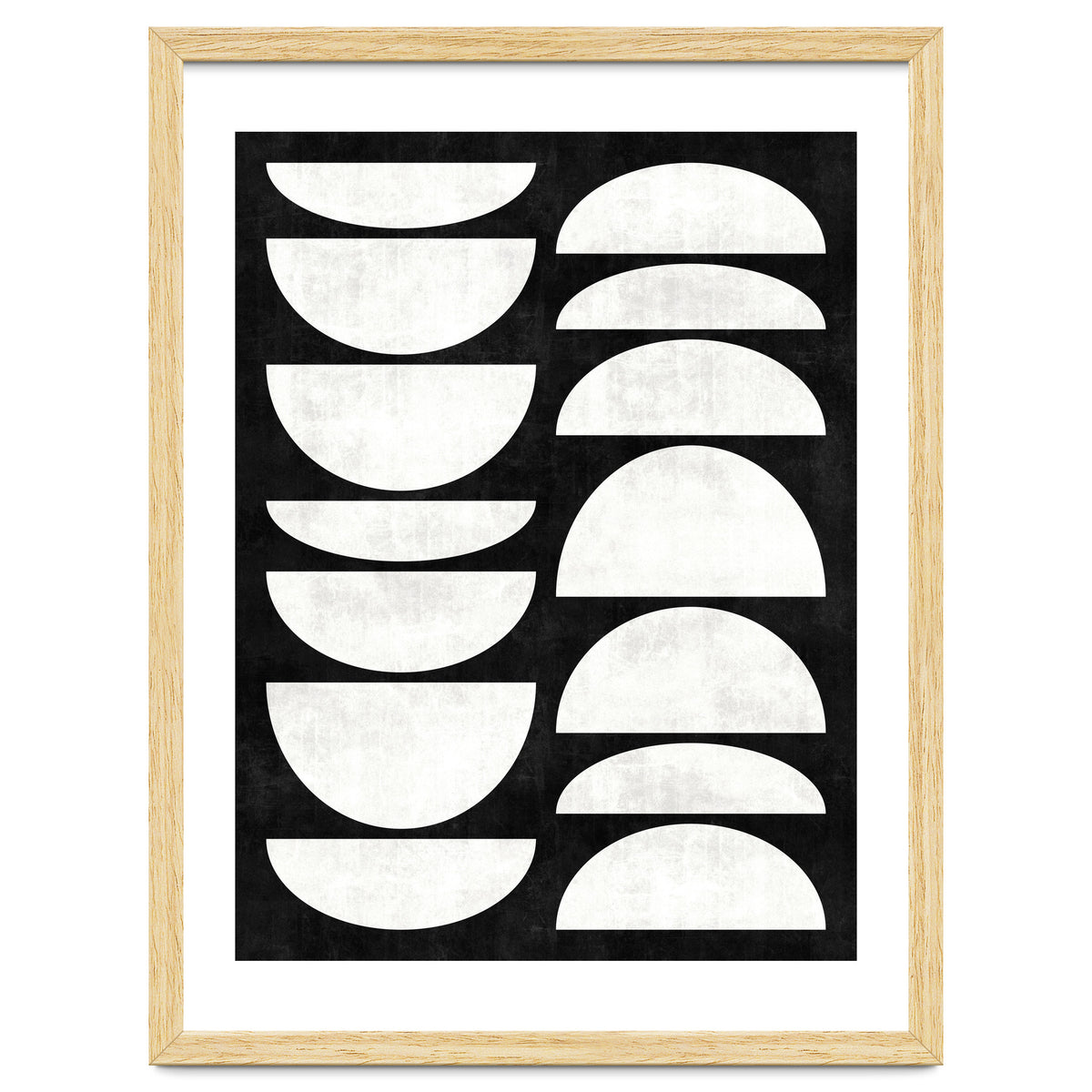 Mid-Century Modern Pattern No.8 - Black and White Concrete